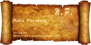Mahl Perenna névjegykártya
